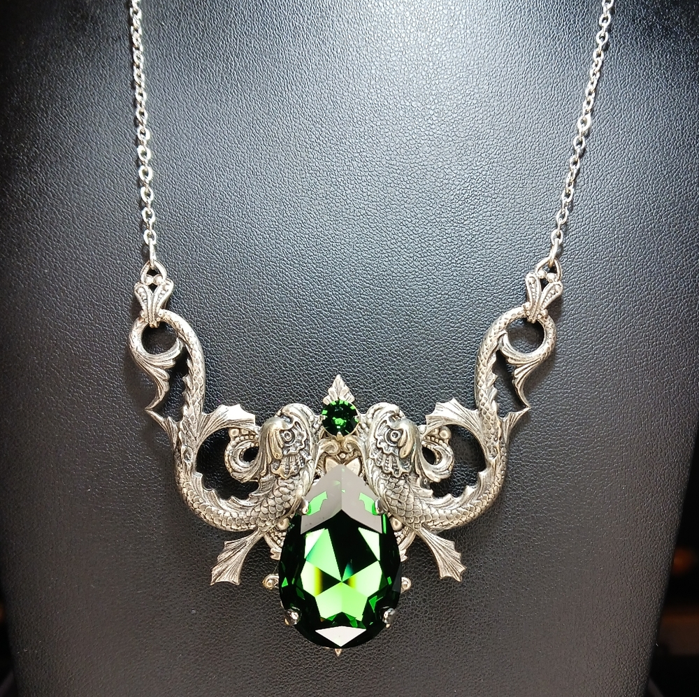 Enchanted Darkling Dragon Fish Statement Necklace… - image 4